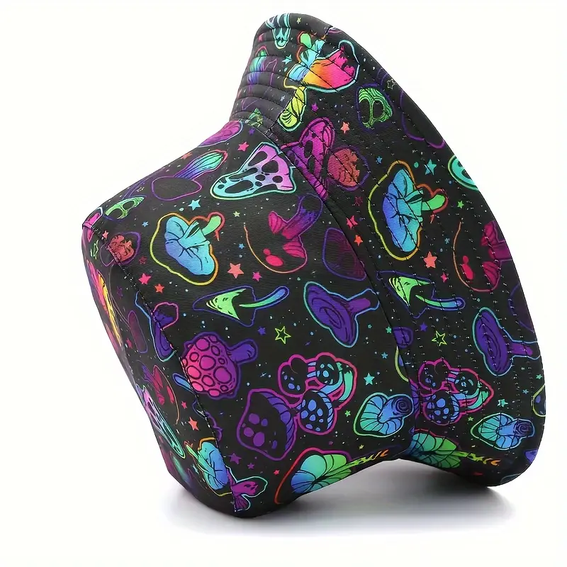 "Viral Whimsical Mushroom Print Reversible Bucket Hat 🍄 💜   Double-Sided Sun Shield for Spring Adventures |   Lavender Cartoon Cap, Lightweight & Breathable Unisex Outdoor Fashion 2025"