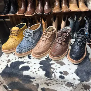 Genuine Brown Ostrich Laceup Shoes