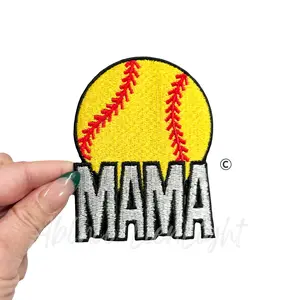 Mama Softball Embroidery Patch