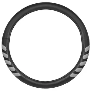 Cat® UltraSport Faux Black Leather Truck Steering Wheel Cover, Large 16 inch Size, Durable and Comfortable with Advanced Grip, Steering Wheel Cover for Truck Auto Van SUV