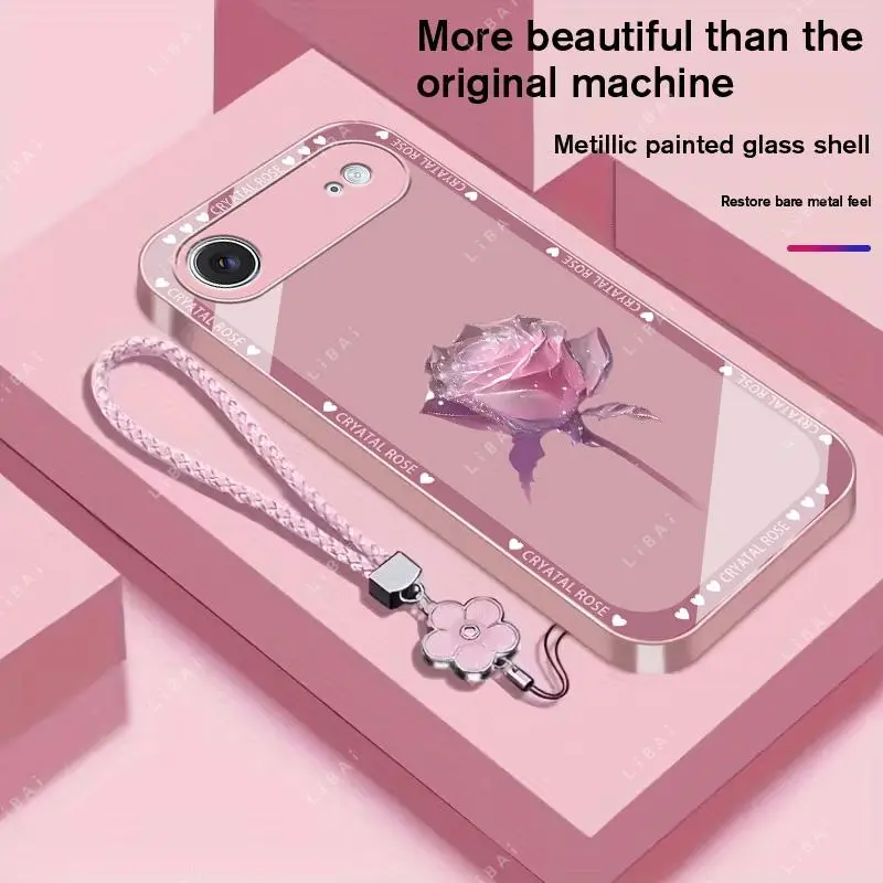 Suitable for [iPhone 17 Air] Brand new premium phone case, Free four-leaf clover lanyard，drop-proof and fingerprint-resistant，simple and elegant design，multiple colors available YM99