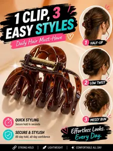 6 Different Colors Elegant Pumpkin Hair Clip Large Capacity, High-Quality Shark Clips , New Design Stylish Back Headband Hair Accessories，Hair Claws，Women’s Hair Clips，Everyday Hair Clip，Strong Hold Hair Clip，Non‑Slip Hair Clip，Quick & Easy Hair Style