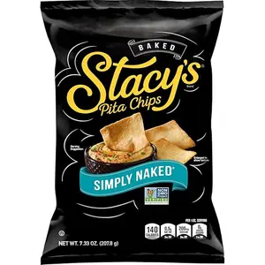 Stacy's Simply Naked Pita Chips 7.33 Ounce Non-GMO Verified Baked Snacks with Sea Salt Crunchy & Low Saturated Fat Perfect for Fruit Cheese or Dips