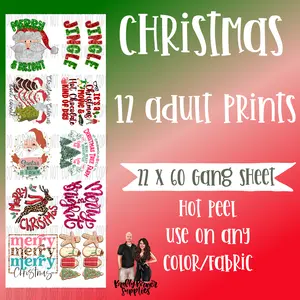 22x60 Christmas DTF Gang Sheet