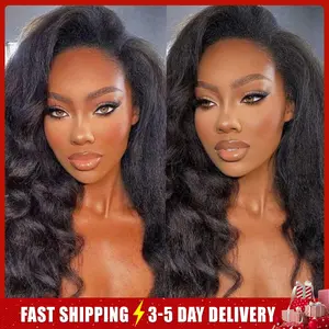 [WEAR GO HALF WIG] ISEE HAIR Invisible Hairline Wear Go Half Wig Kinky Straight 180% Density Seamless Flip Over Wig Glueless Human Wigs Beginner Friendly #Category Spotlight