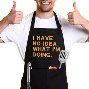 I Have No Idea What I'm Doing,Funny Chef Apron,Funny Aprons for Women Men with 2 Tool Pockets,Waterproof and OilProof,Fun BBQ Baking Grilling Kitchen Apron