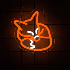 Fox Neon Sign for Wall Decor, Animal LED Neon Light, Cute Sleeping Fox Neon for Bedroom, Living Room, Birthday Party Gifts for Kids Adults & Fox Lovers