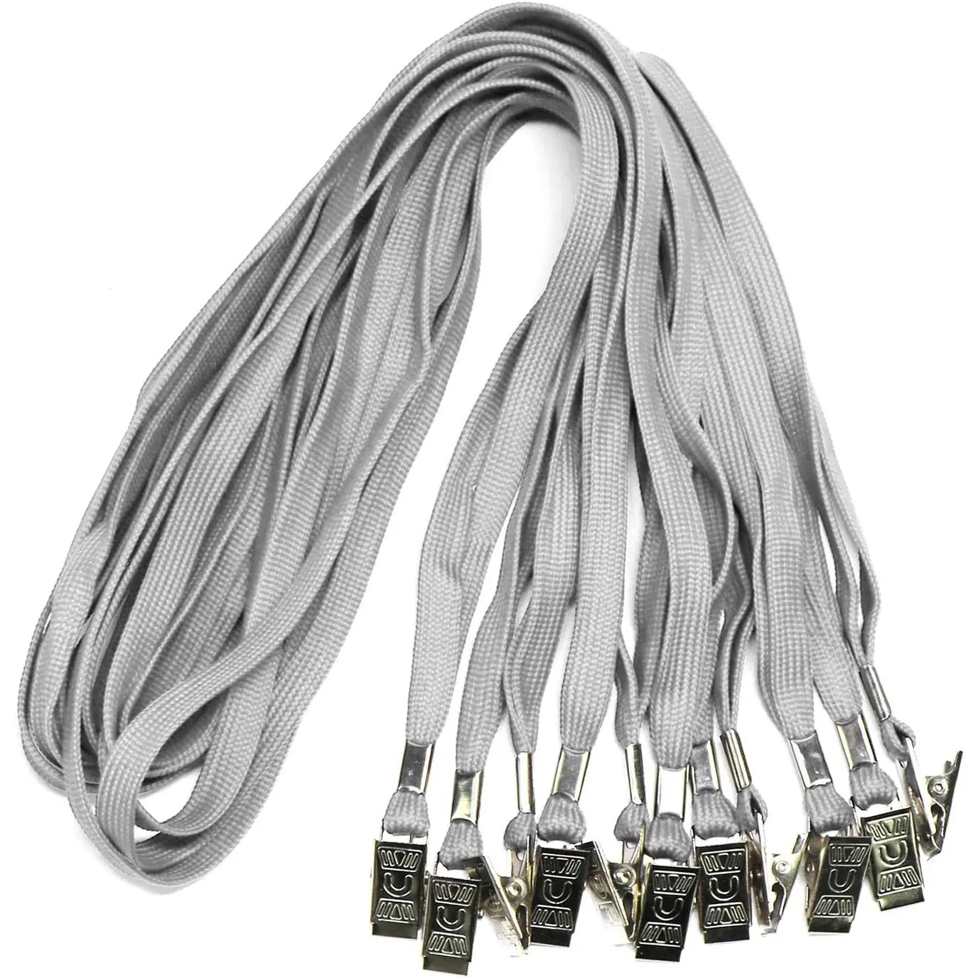 Badge Lanyards  Bulk Cruise Lanyards Lanyard with Clip for ID Card Name Tags Badge Holders (Gray, 100 Pack)
