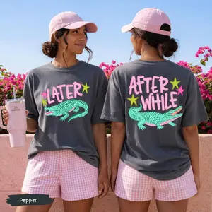 Later Gator Alligator Summer 2 Sided Comfort Colors Shirt, After A While Crocodile Summer Vacation Tee, After While Summer Beach Shirt, Full Sizes
