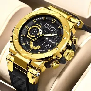 Men’s Waterproof Digital Sports Watch – Shock-Resistant 50M, LED Alarm Chronograph, Analog-Digital Quartz Timepiece with Gift Box