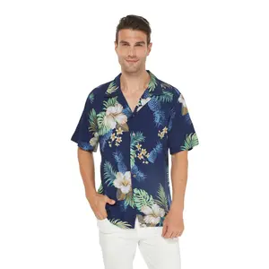 Men's Aloha Shirt Pineapple Garden Navy