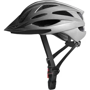 Adult Mountain Bike Helmet with Visor Adjustable Fit for Men Women Road Recreational Cycling Helmet with Chin Strap Lightweight Breathable Safety Prot