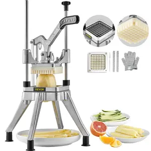 VEVOR Commercial Vegetable Fruit Chopper 1/2 Blade Heavy Duty Professional Food Dicer Kattex French Fry Cutter Onion Slicer Stainless Steel for Tomato Peppers Potato Mushroom, SliverVEVOR Super Brand Day