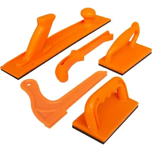 Safety Woodworking Push Block & Push Stick 5 Piece Set, Safety Orange, Ideal for Table Saws, Router Tables, Jointers, Band Saws and Other Workshop Machinery