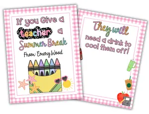 Summer Break Teacher Book - 110lb Cardstock, Laminated, Perfect Festive Gift - Ideal for Teacher Appreciation