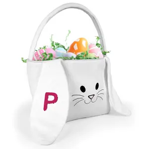Personalized Easter Bunny Basket With Initial