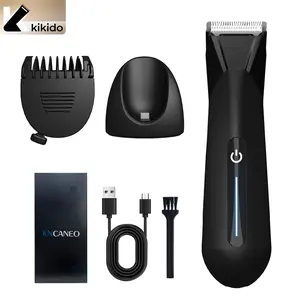 KIKIDO Hair Clippers for Men, Cordless Rechargeable Beard & Hair Trimmer Kit with Guide Combs, Charging Stand & LED Display for Home Barber Grooming