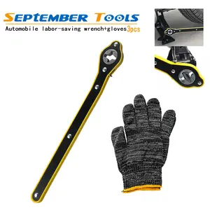 Car Labor-saving Jack Ratchet Wrench Scissor Jack Garage Tire Wheel Lug Wrench Handle Labor-saving Wrench Car Repair Tool