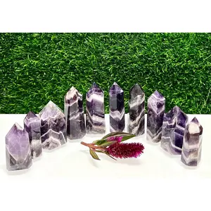 Wholesale Lot 1 Lb Dream Chevron Amethyst Obelisk Point Crystal Natural Energy