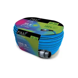 Fitt 7019330 100 ft. HiFlo Medium Duty Commercial Grade Lightweight Garden Hose, Blue