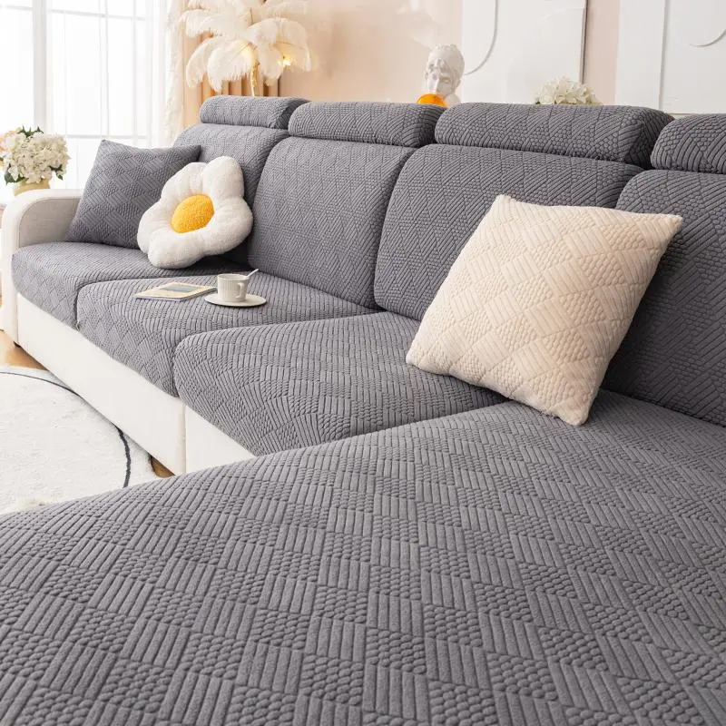 Solid Color Elastic Sofa Cover, Universal All-Season Sofa Slipcover, Slipcovers for Couches and Sofas, Simple Modern Fabric Couch Cover for Home Living Room and Bedroom Decor