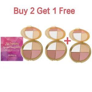 Buy 2 Get 1 Free cheek palette - eyeshadow and highlighter makeup Shimmer bedazzled beauty Cosmetic Powder Radiance Smooth