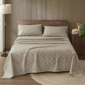 Woolrich WR20-4096 100% Cotton Flannel Printed Complete Sheet Set - Stag Head, Twin Size, Bedding Supplies, Bed Sheet Sets