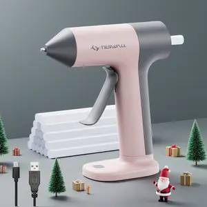 【Gift for DIY Lovers】Tilswall Cordless Hot Glue Gun, Rapid 30s Preheat with 20 Premium Glue Sticks, 2000mAh Type-C Rechargeable, Ideal for DIY Crafts, Home Repairs, and Gift Making Adhesives