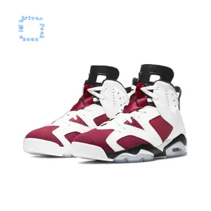 White and Red Leather and Suede Upper High-Top Retro Basketball Shoes