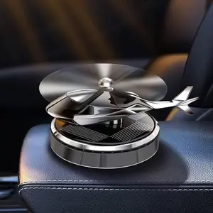 Car Air Freshener, Solar Powered Rotating Helicopter Aromatherapy Diffuser, Aviation Aluminum Alloy Indoor Decor Accessory
