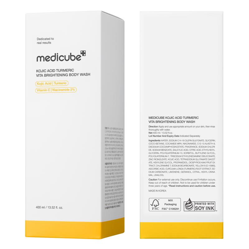 [NEW] [medicube] Kojic Acid Turmeric Vita Brightening Body Wash | For Troubled Skin, Uneven Skin | K-Beauty Gentle Cleanser, Body Wash, Korean Skincare