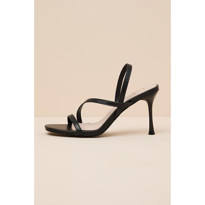 Lulus Leigh Black Strappy High Heel Sandals