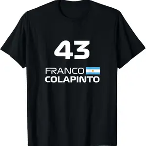 Races Formula Racing Franco Colapinto T-Shirt, Comfortable Classic Relaxed Fit Casual Fashion