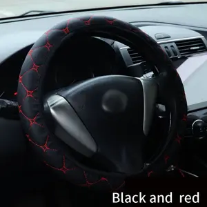 Breathable Embroidered Car Steering Wheel Cover, Elastic Fit Without Inner Ring, Suitable for Most Vehicle Models