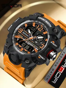 Sanda Fashion Trendy Electronic Watch hourly timer alarm clock multifunctional men's watch outdoor night light waterproof youth men's and women's watch Digital Watches