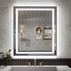 Apex-B 36x32in Vanity Mirror with Lights for Bathroom Wall,Framed LED Bathroom Mirror,Anti-Fog,Shatter-Proof,ETL Listed
