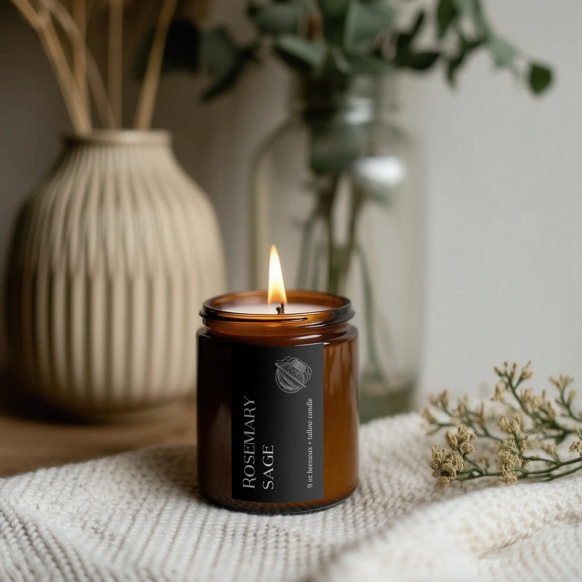 Rosemary Sage Candle — Wellness Collection