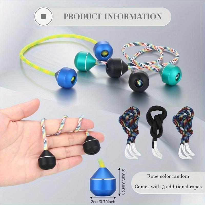 One aluminum alloy finger yo-yo with 2 beads and string - a great toy for adults to relax their hands and improve dexterity, a fun holiday gift (string color may vary).