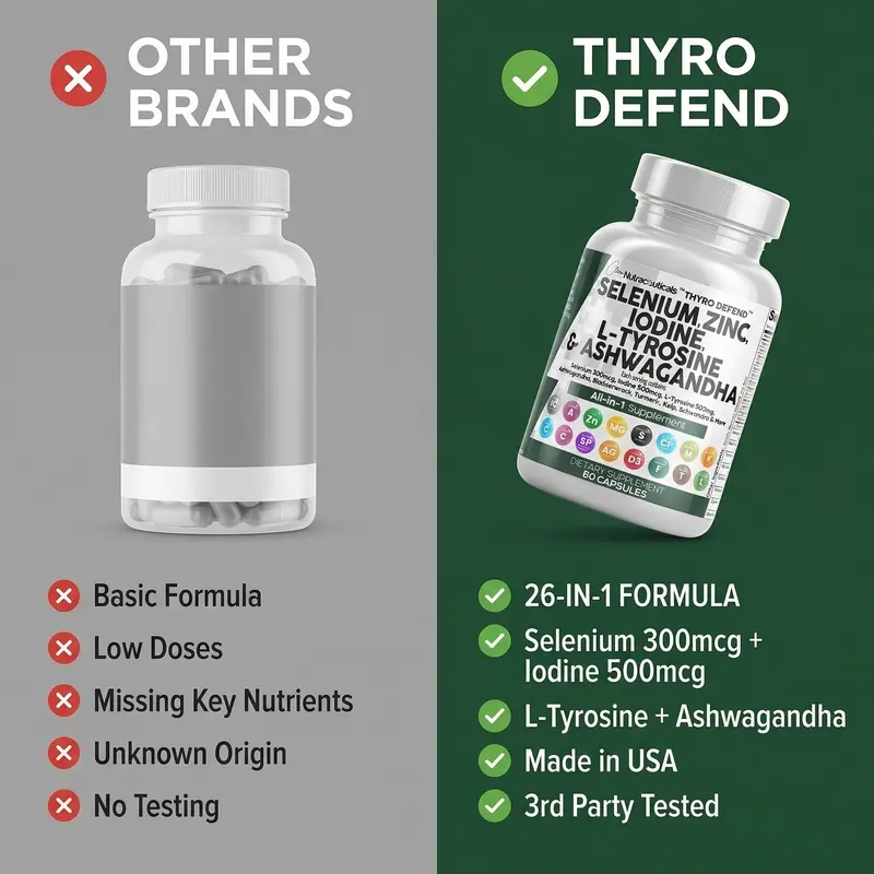 Clean Nutra Thyroid Support for Women & Men Selenium, Zinc Iodine, L-Tyrosine, Ashwagandha & More for Women and Men's Thyroid Complex Supplement Capsules – ThyroDefend