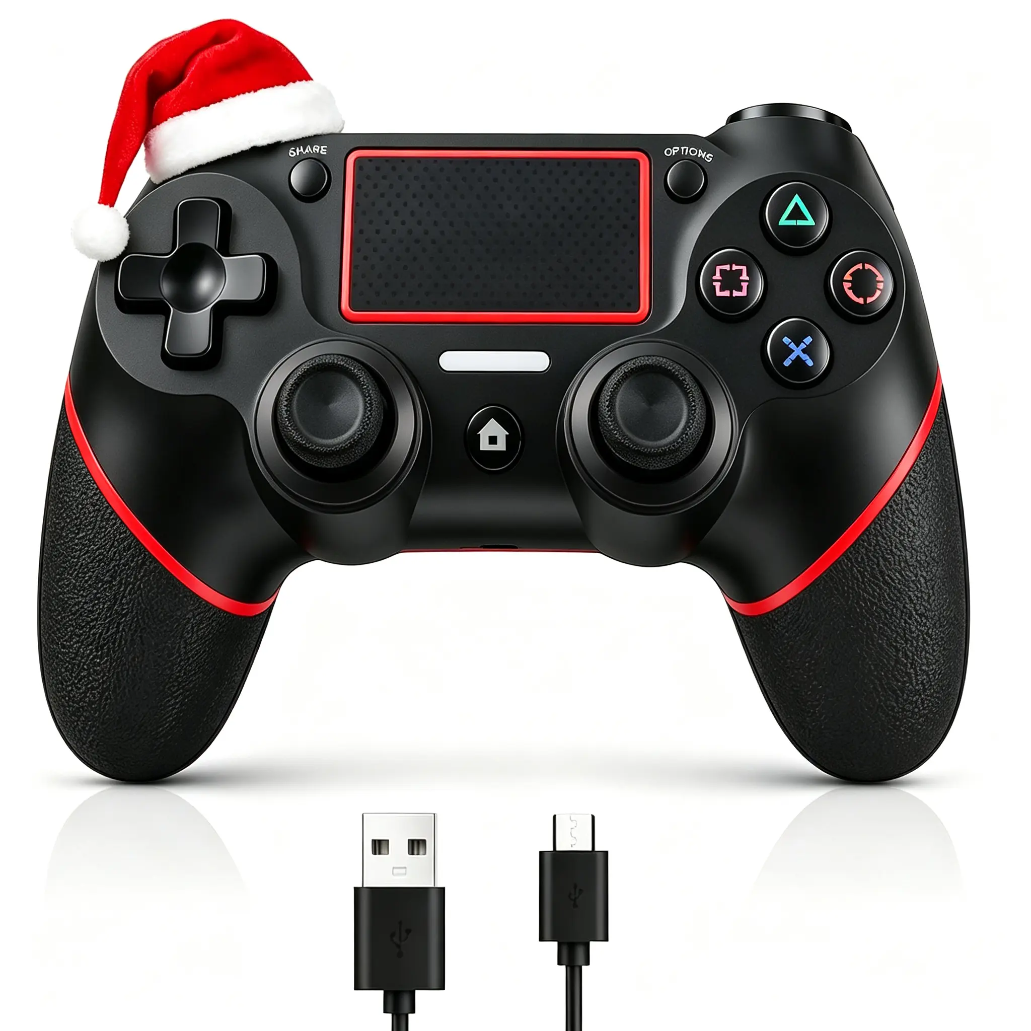 Wireless Bluetooth PS4 Game Controller - 6-Axis Motion Sensing, Dual Vibration Feedback, Touch Pad, 3.5 mm Audio Jack, Compatible with PS4 Slim/Pro, Multi-Console Support