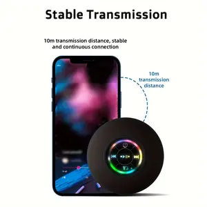 LED Bathroom Wireless Speaker - Smartphone Compatible, 400mAh Rechargeable Battery, USB Charging, Button Control, Large Suction Cups, High-Quality Stereo Audio