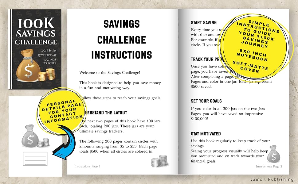 100k Savings Challenge Book: The Ultimate Guide to Save $100,000 with Fun and Easy Tracking
