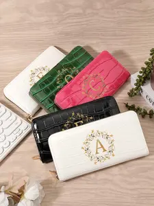 Simple letter printed long wallet tote bag - stylish coin wallet, phone compartment, and stylish women's design - perfect for daily use and travel