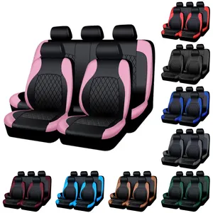 AUTOYOUTH Cute Car Seat Covers for Women Girls, PU Leather Waterproof Stylish Car Seat Protectors, Fits Most Cars SUVs Vans & Trucks, Airbag Compatible, Car Interior Accessories, Holiday Gifts