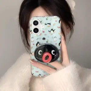 Cute Penguin Animal Pattern Phone Case with Rotating Bracket, Full Body Shockproof Protection Phone Protective Cover, Fashion Phone Accessories for iPhone 11 12 13 14 15 16 Pro Max, Casing, Protective Smartphone Cover