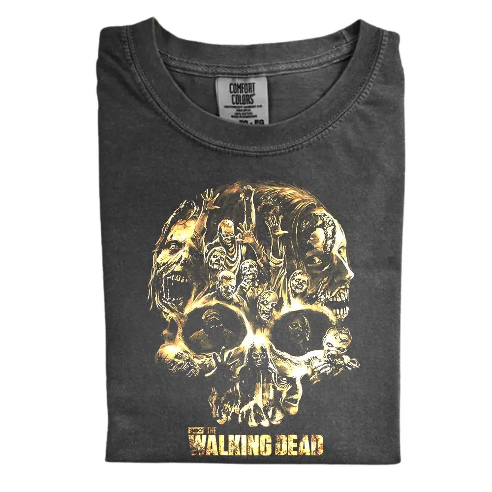 The Walking Dead Zombie Skull Vintage Comfort Color Shirt, Horror Skull Shirt, Gamer Gift for Men, Gift for Women, Crew Neck T-shirt, Trending T-shirt