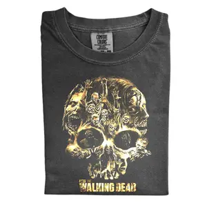 The Walking Dead Zombie Skull Vintage Comfort Color Shirt, Horror Skull Shirt, Gamer Gift for Men, Gift for Women, Crew Neck T-shirt, Trending T-shirt
