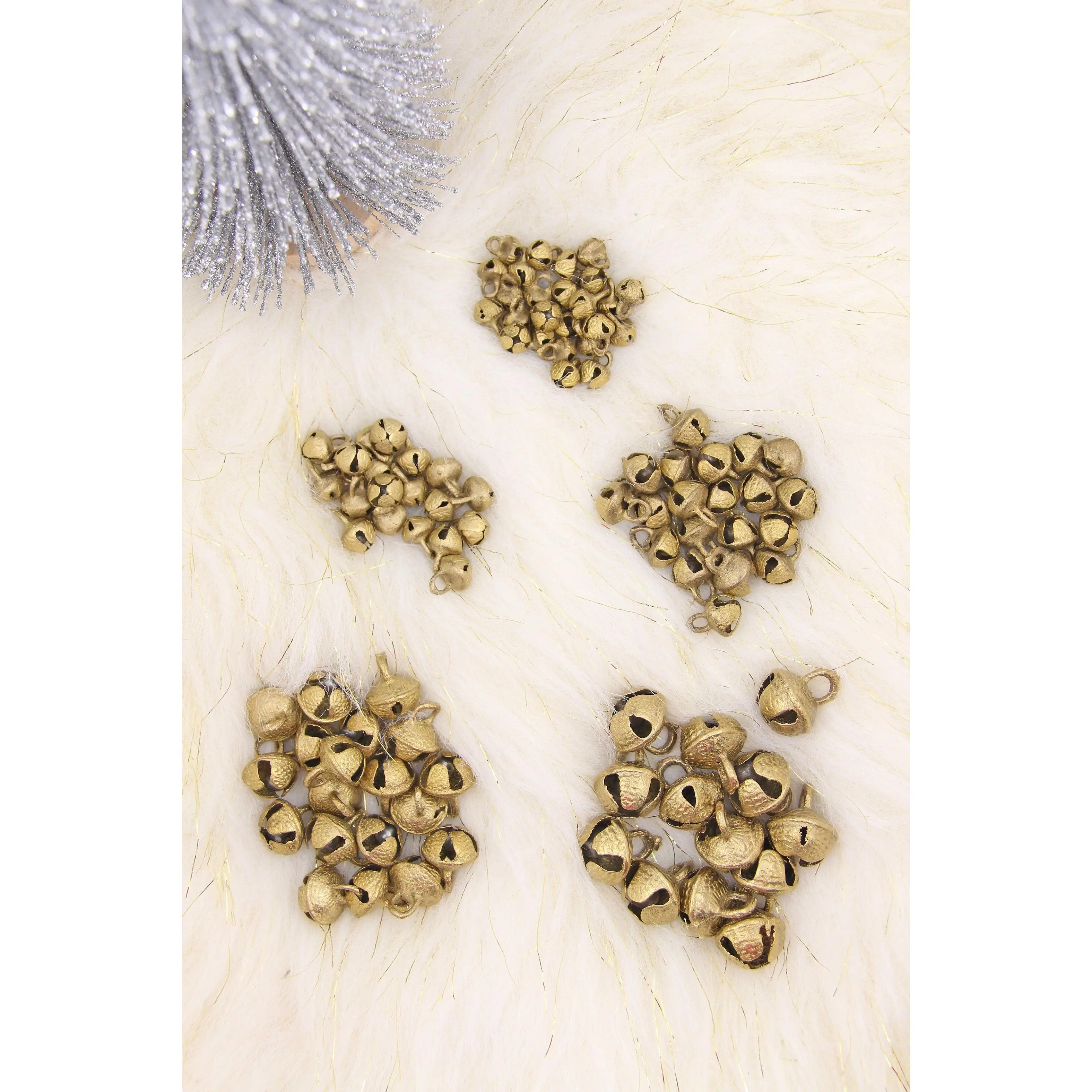 Nepali Jingle: Brass Bells with Clapper, Assorted Sizes, 5 pieces