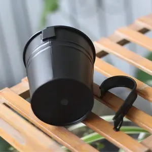 Modern Cast Iron Cylinder Planter, Striped Design, Ideal for Hanging Railing & Tabletop Decoration, Perfect Home Decor Gift