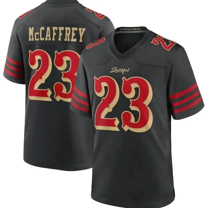 Full Print Logo Mc #23 Black Jersey Shirt, America Football Jersey, Sport Clothing, Football Uniform, Jersey For Football Fans, Gift for him